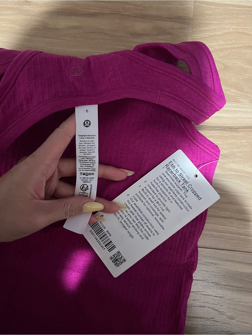 lululemon athletica Cropped Racerback Tank in Ripened Raspberry - Picture 5 of 5